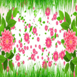 316.Фон Розовые цветы и зелень Красивый футаж для монтажа